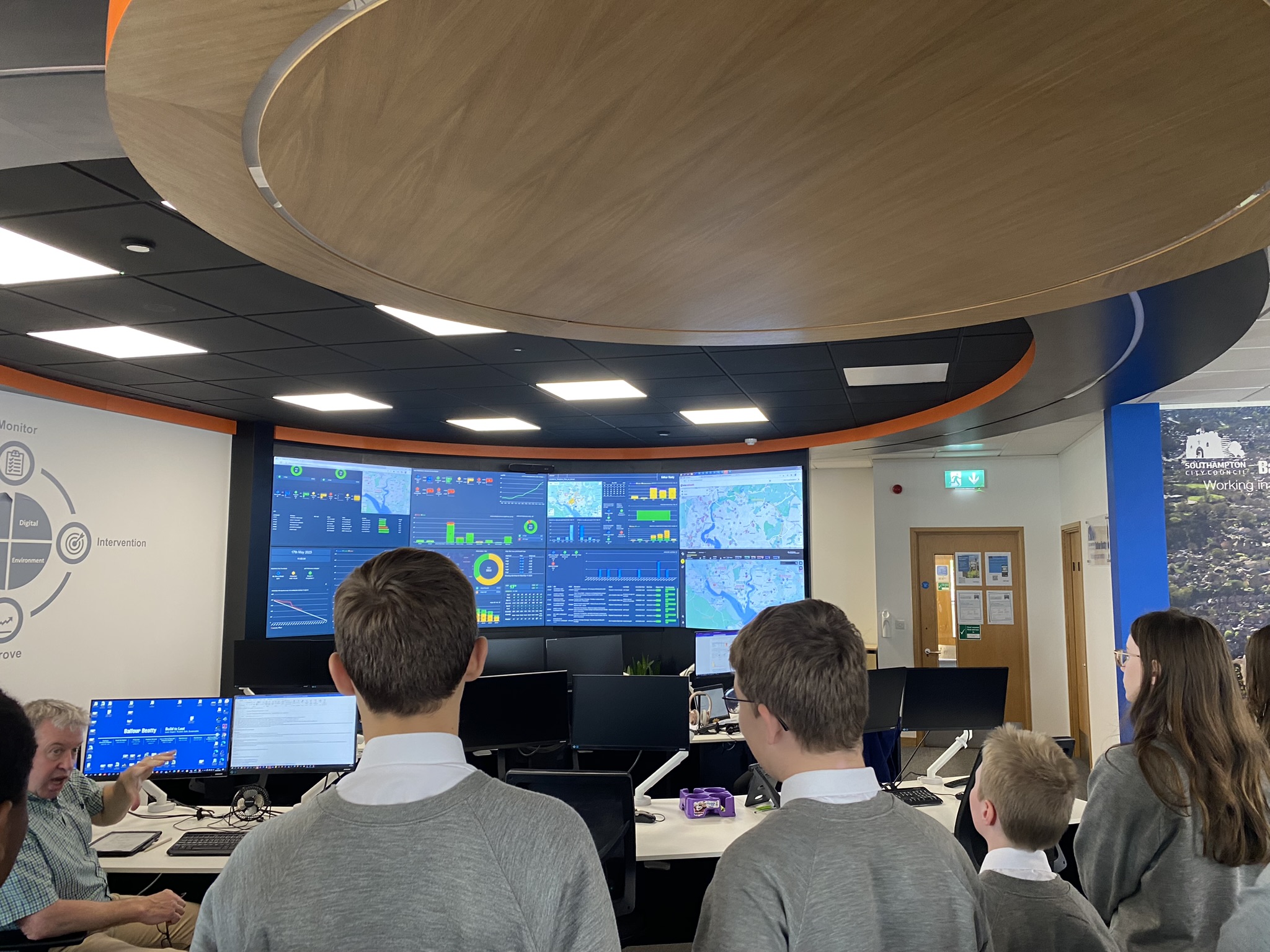 Balfour Beatty Coding day - pupils and computer screen